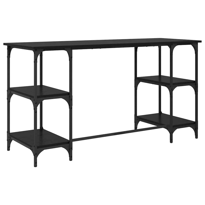 Bord med hylde Sort eg 140 x 50 x 75 cm Konstrueret træ