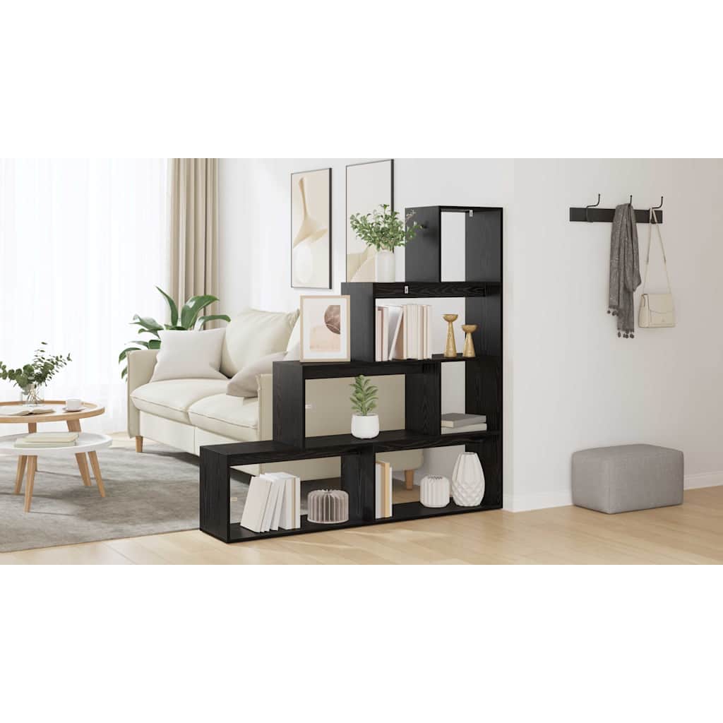 Rumdivider boghylde Sort eg 143,5 x 29 x 143,5 cm