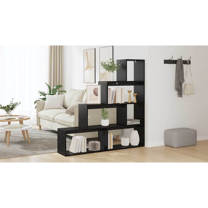 Rumdivider boghylde Sort eg 143,5 x 29 x 143,5 cm