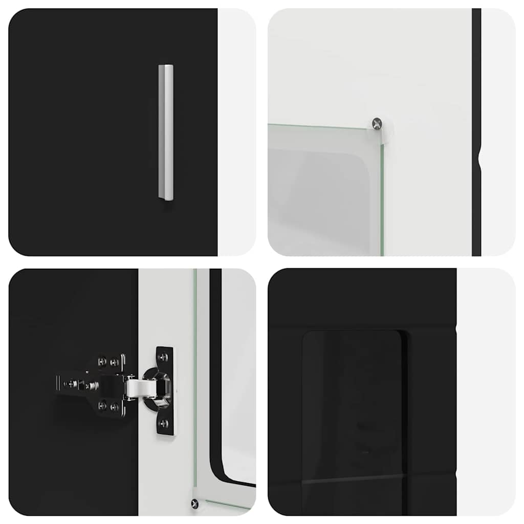 Highboard FLORIN 60 x 35 x 182 cm Sort Konstrueret træ