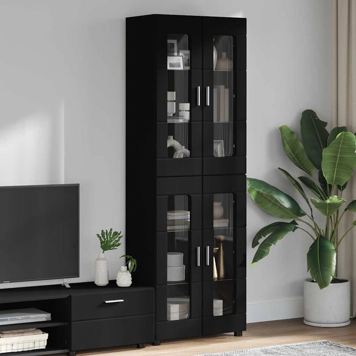 Highboard FLORIN 60 x 35 x 182 cm Sort Konstrueret træ