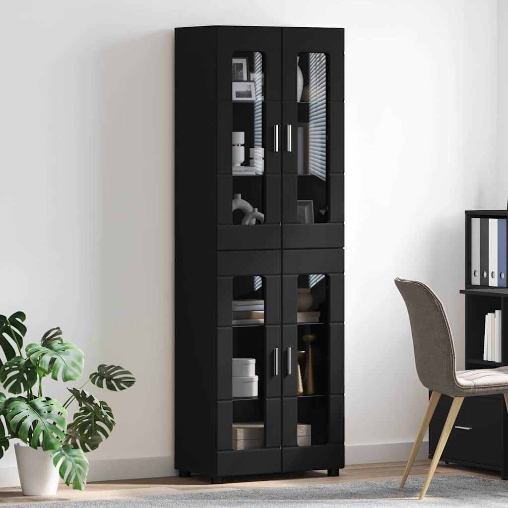 Highboard FLORIN 60 x 35 x 182 cm Sort Konstrueret træ