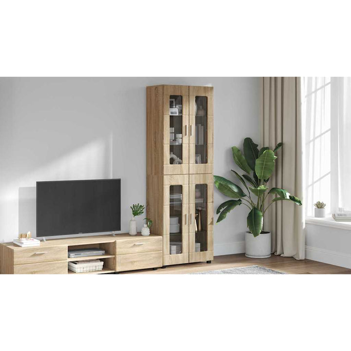 Highboard FLORIN Sonoma eg 60 x 35 x 182 cm Konstrueret træ