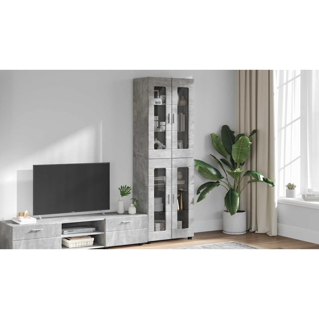 Highboard FLORIN Beton Grå 60 x 35 x 182 cm Konstrueret træ