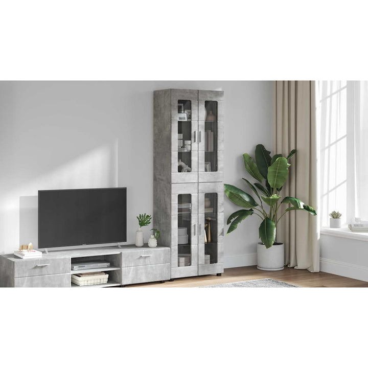 Highboard FLORIN Beton Grå 60 x 35 x 182 cm Konstrueret træ