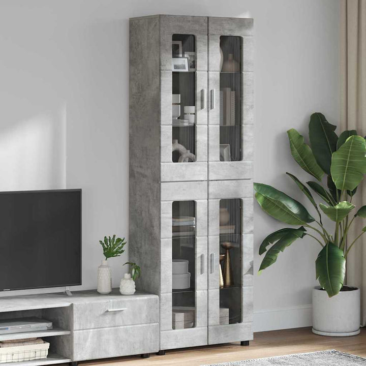 Highboard FLORIN 60 x 35 x 182 cm Beton Grå Konstrueret træ