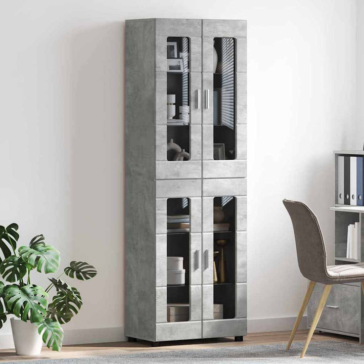 Highboard FLORIN 60 x 35 x 182 cm Beton Grå Konstrueret træ