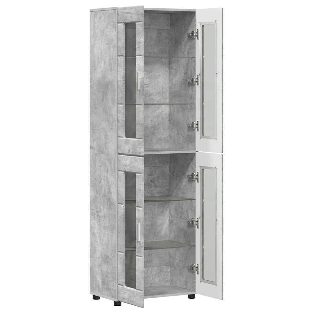 Highboard FLORIN 60 x 35 x 182 cm Beton Grå Konstrueret træ