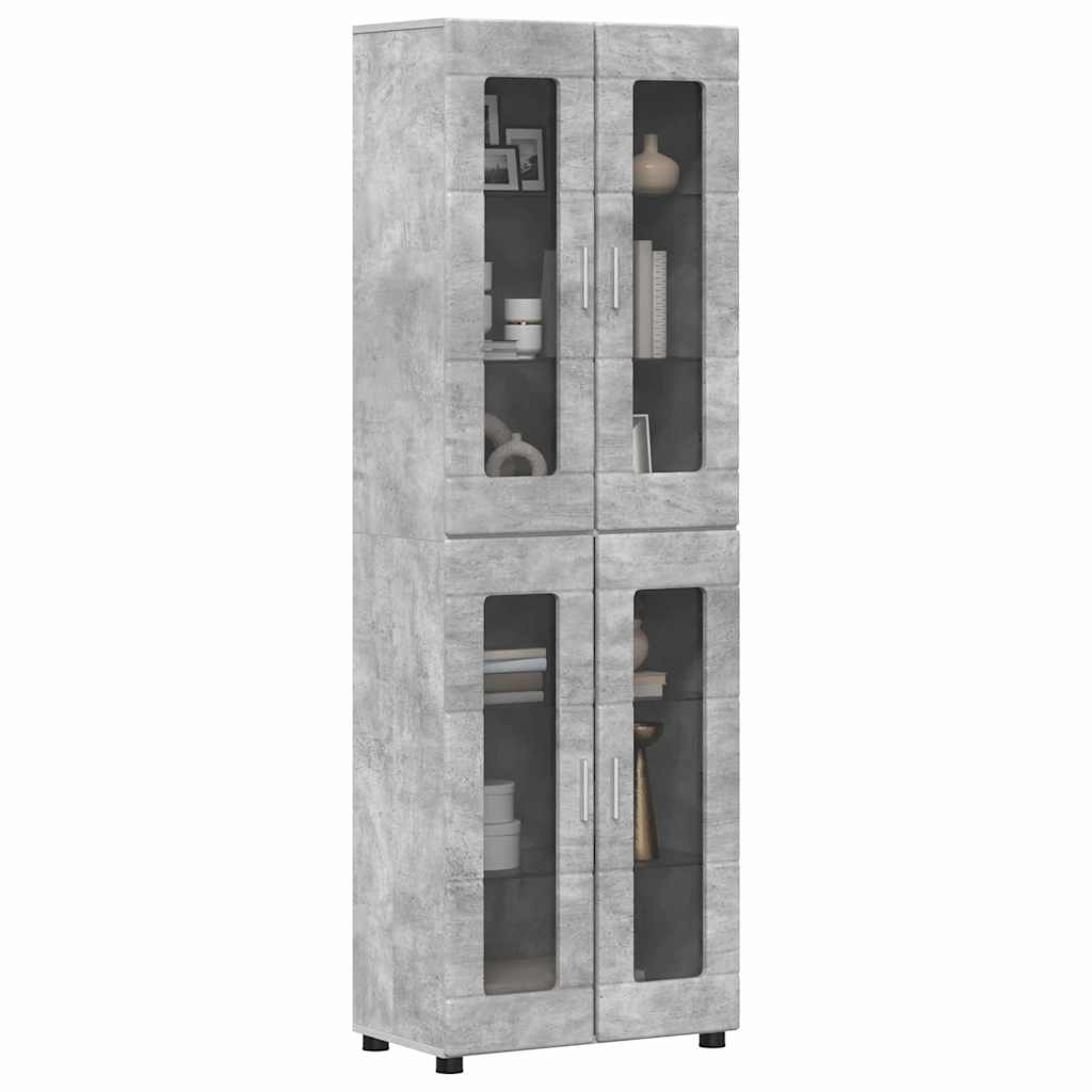 Highboard FLORIN 60 x 35 x 182 cm Beton Grå Konstrueret træ