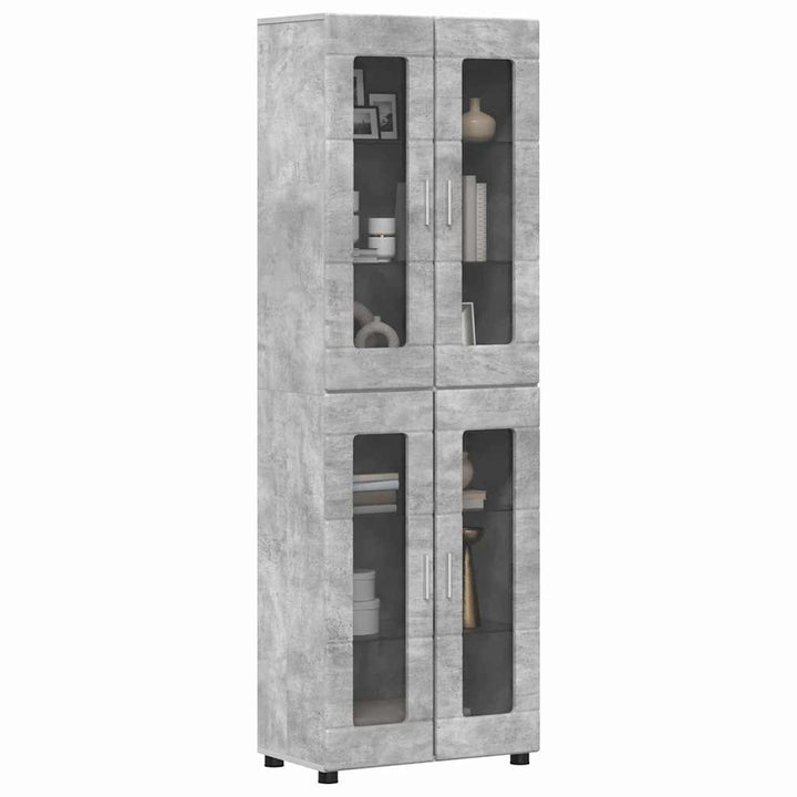 Highboard FLORIN 60 x 35 x 182 cm Beton Grå Konstrueret træ