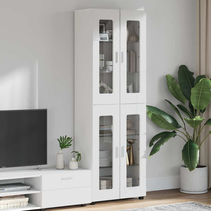 Highboard FLORIN 60 x 35 x 182 cm Høj gloss hvid