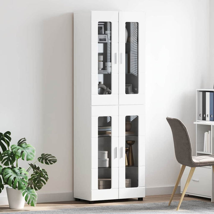 Highboard FLORIN 60 x 35 x 182 cm Høj gloss hvid
