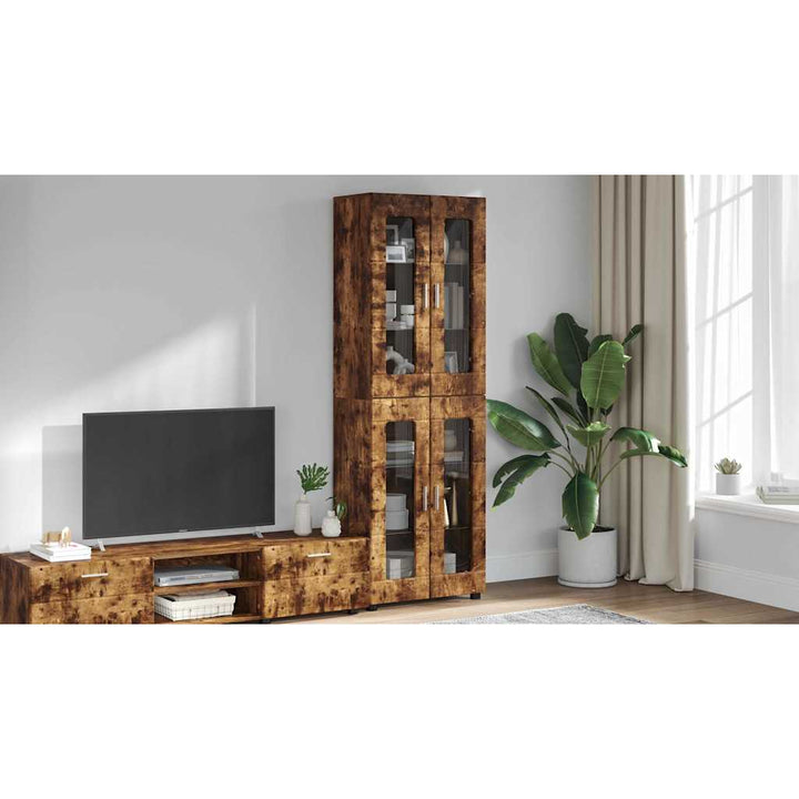 Highboard FLORIN Røget eg 60 x 35 x 182 cm Konstrueret træ