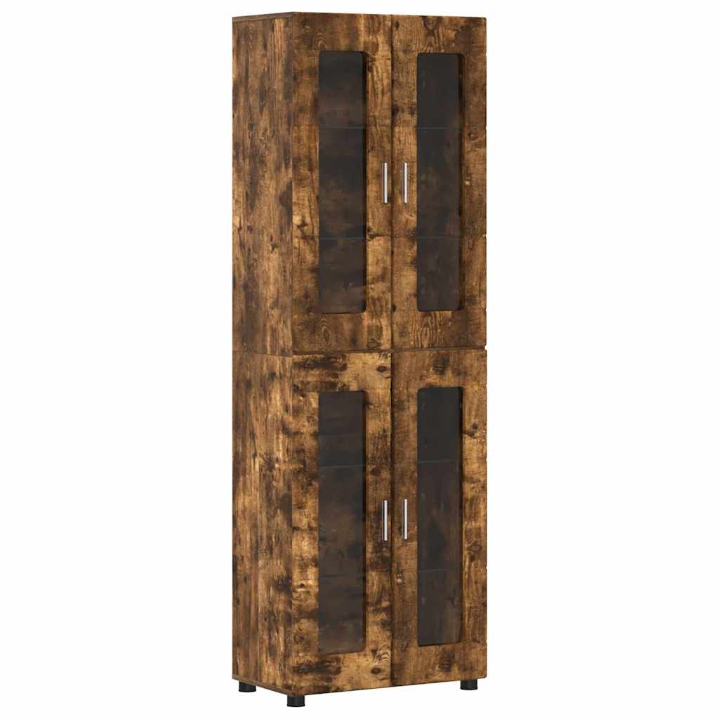 Highboard FLORIN 60 x 35 x 182 cm Røget eg Konstrueret træ
