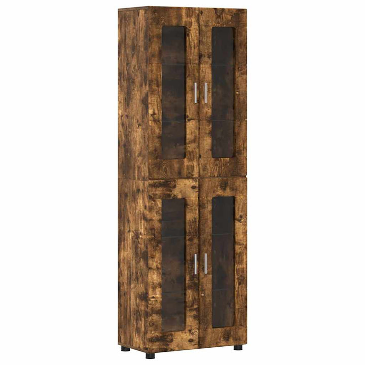 Highboard FLORIN 60 x 35 x 182 cm Røget eg Konstrueret træ