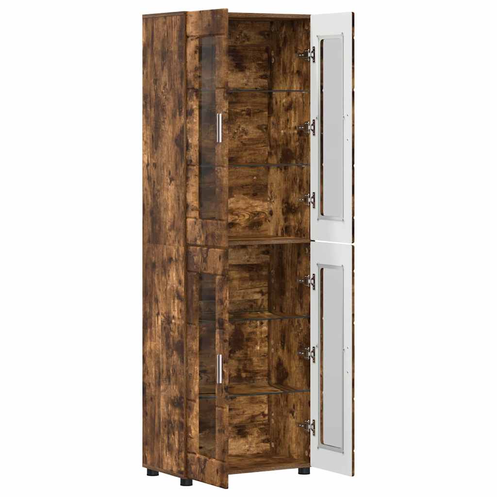 Highboard FLORIN 60 x 35 x 182 cm Røget eg Konstrueret træ