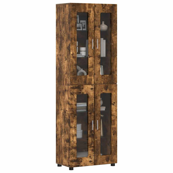 Highboard FLORIN 60 x 35 x 182 cm Røget eg Konstrueret træ