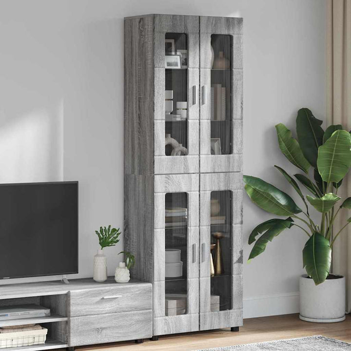 Highboard FLORIN 60 x 35 x 182 cm Grå Sonoma Konstrueret træ