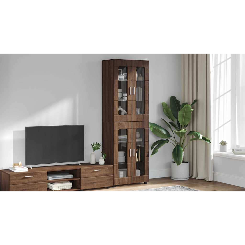 Highboard FLORIN Brun eg 60 x 35 x 182 cm Konstrueret træ