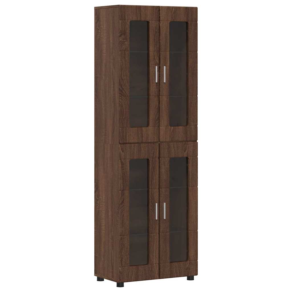 Highboard FLORIN Brun eg 60 x 35 x 182 cm Konstrueret træ