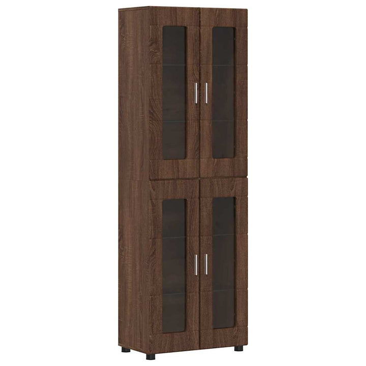 Highboard FLORIN Brun eg 60 x 35 x 182 cm Konstrueret træ