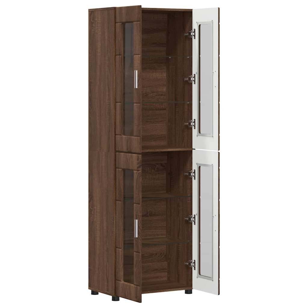 Highboard FLORIN Brun eg 60 x 35 x 182 cm Konstrueret træ