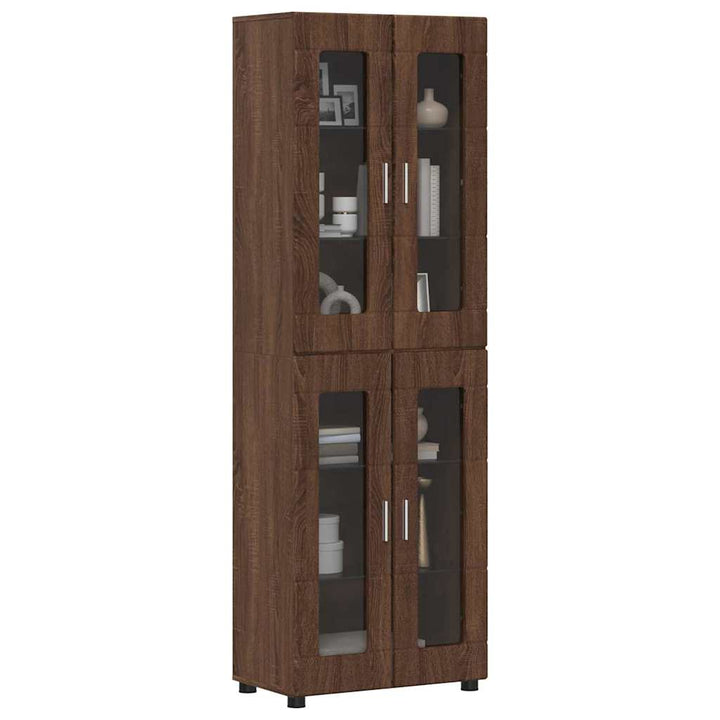 Highboard FLORIN Brun eg 60 x 35 x 182 cm Konstrueret træ
