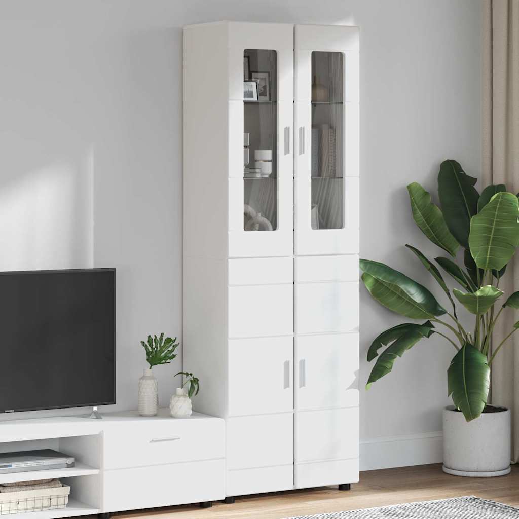 Highboard FLORIN 60 x 35 x 182 cm Hvid Konstrueret træ