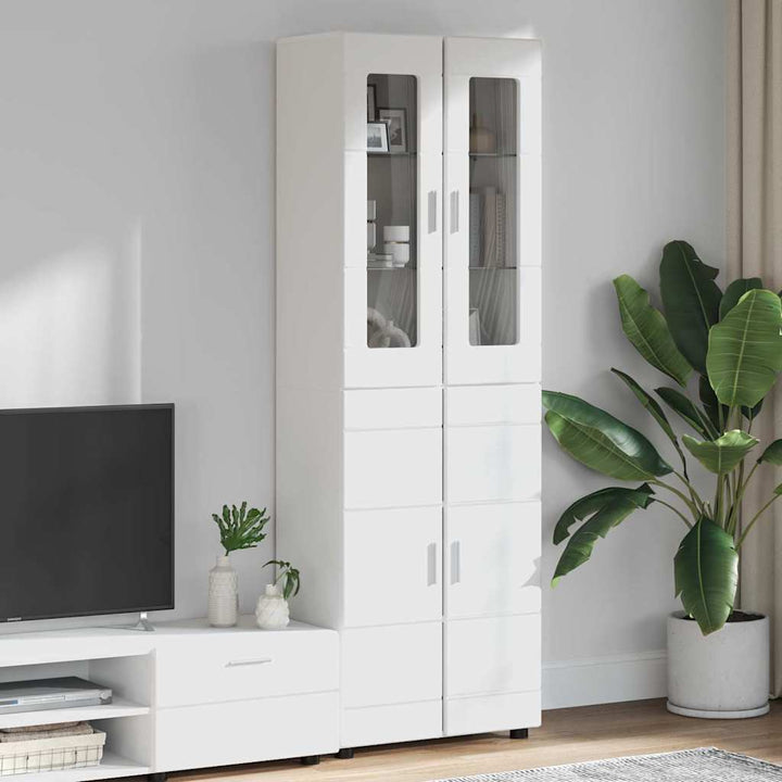Highboard FLORIN 60 x 35 x 182 cm Hvid Konstrueret træ
