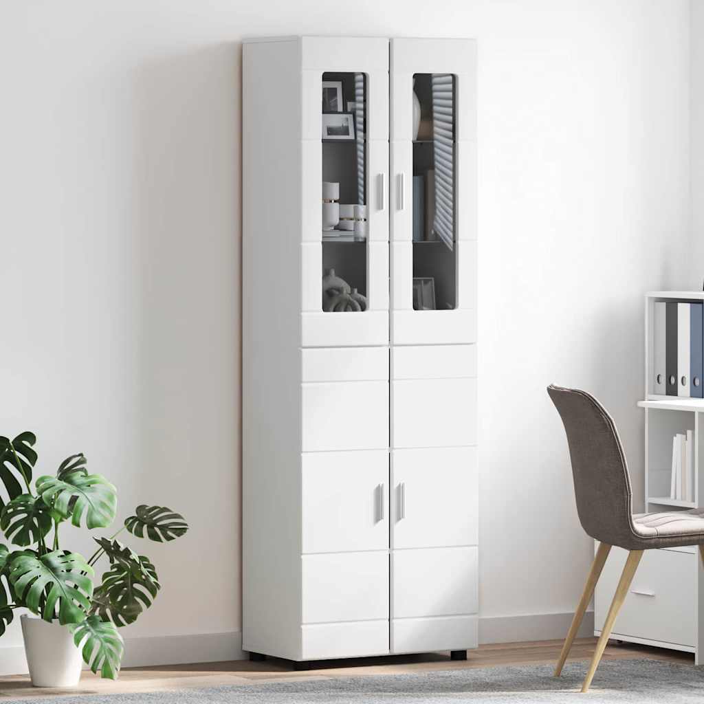 Highboard FLORIN 60 x 35 x 182 cm Hvid Konstrueret træ