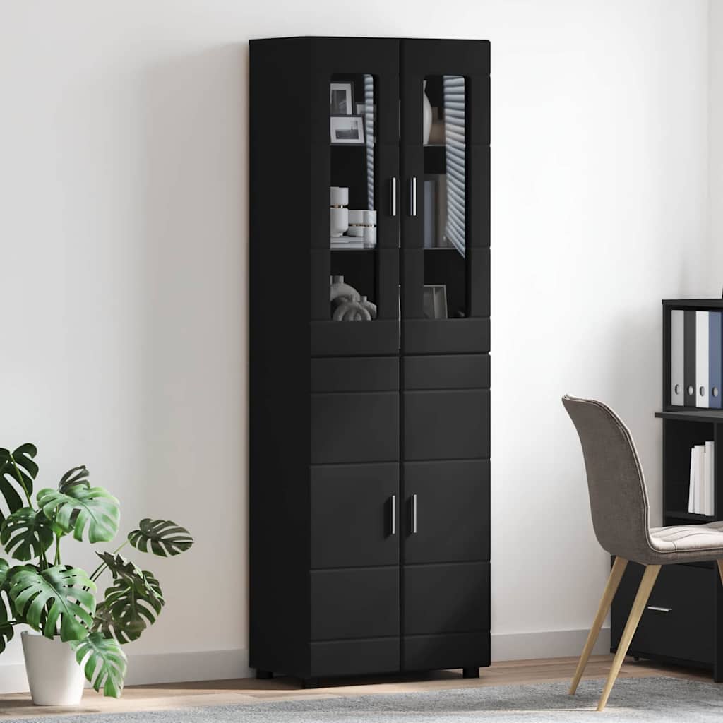 Highboard FLORIN 60 x 35 x 182 cm Sort Konstrueret træ
