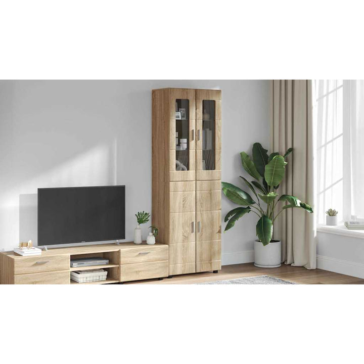 Highboard FLORIN Sonoma eg 60 x 35 x 182 cm Konstrueret træ