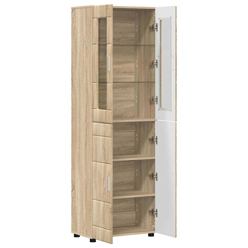 Highboard FLORIN 60 x 35 x 182 cm Sonoma eg Konstrueret træ