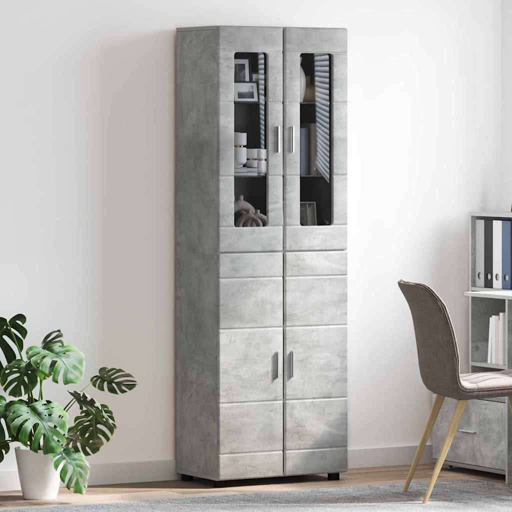 Highboard FLORIN 60 x 35 x 182 cm Beton Grå Konstrueret træ