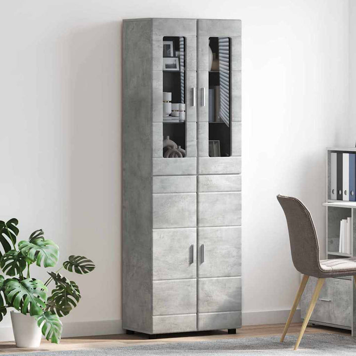 Highboard FLORIN 60 x 35 x 182 cm Beton Grå Konstrueret træ