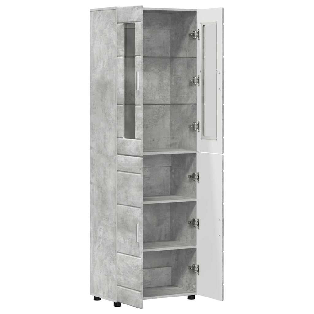 Highboard FLORIN 60 x 35 x 182 cm Beton Grå Konstrueret træ