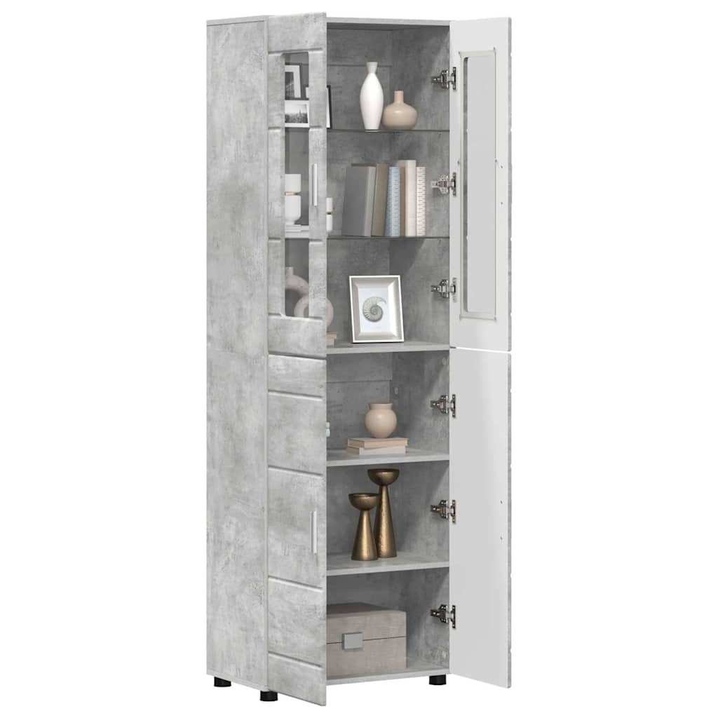 Highboard FLORIN 60 x 35 x 182 cm Beton Grå Konstrueret træ