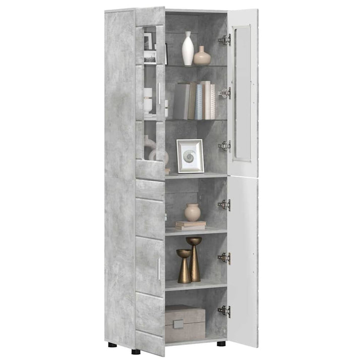 Highboard FLORIN 60 x 35 x 182 cm Beton Grå Konstrueret træ