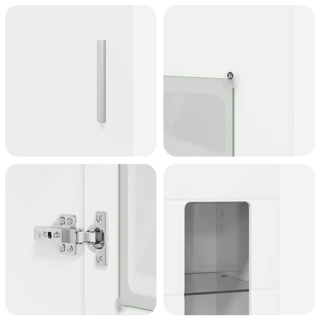 Highboard FLORIN 60 x 35 x 182 cm Høj gloss hvid