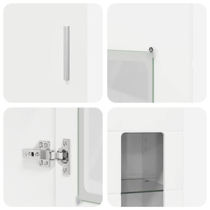 Highboard FLORIN 60 x 35 x 182 cm Høj gloss hvid