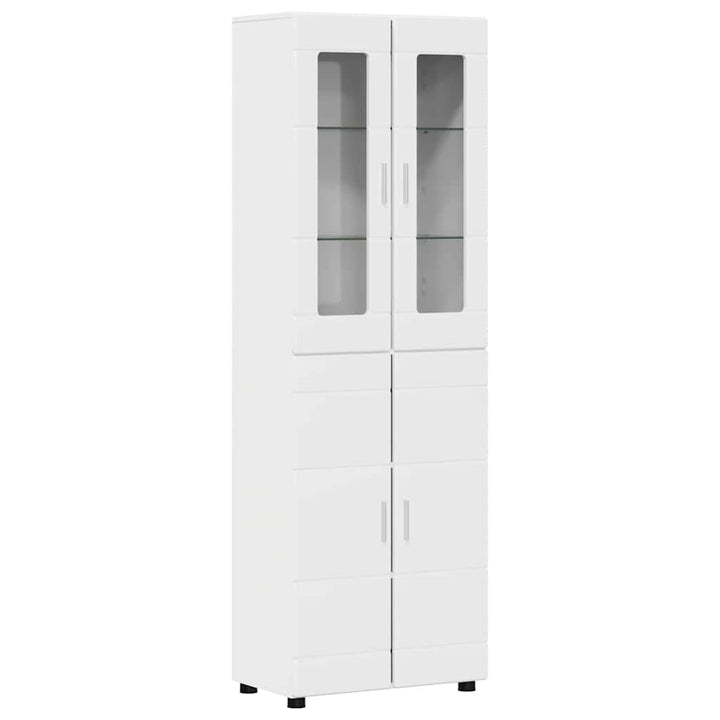 Highboard FLORIN 60 x 35 x 182 cm Høj gloss hvid