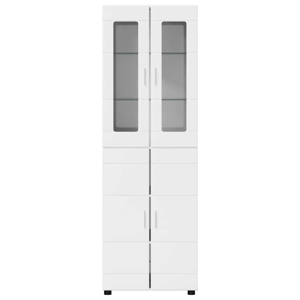 Highboard FLORIN 60 x 35 x 182 cm Høj gloss hvid