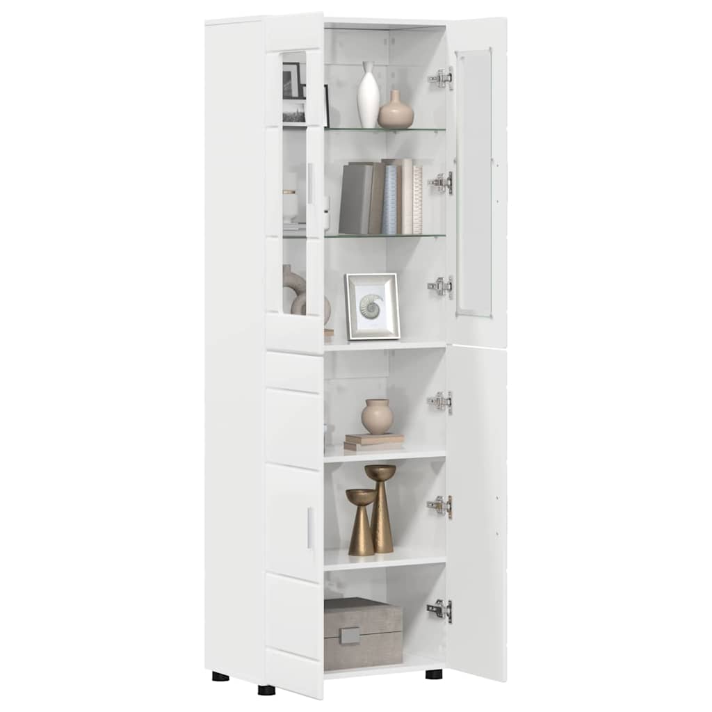Highboard FLORIN 60 x 35 x 182 cm Høj gloss hvid