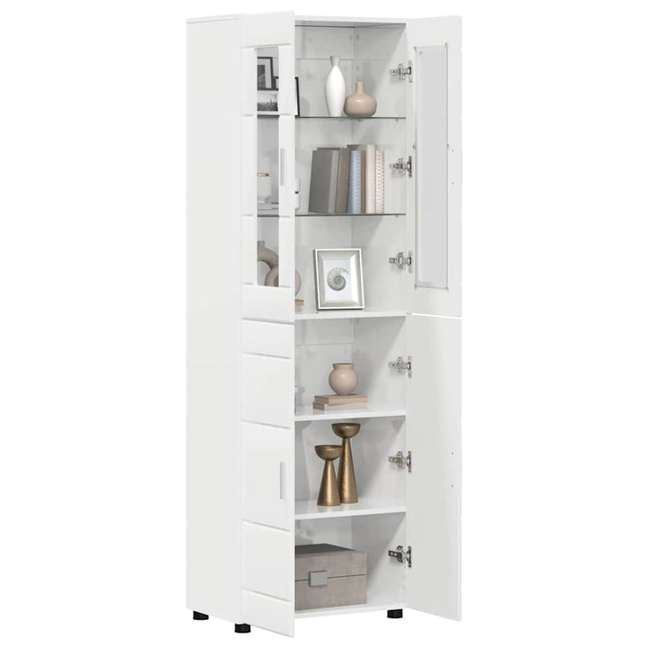 Highboard FLORIN 60 x 35 x 182 cm Høj gloss hvid