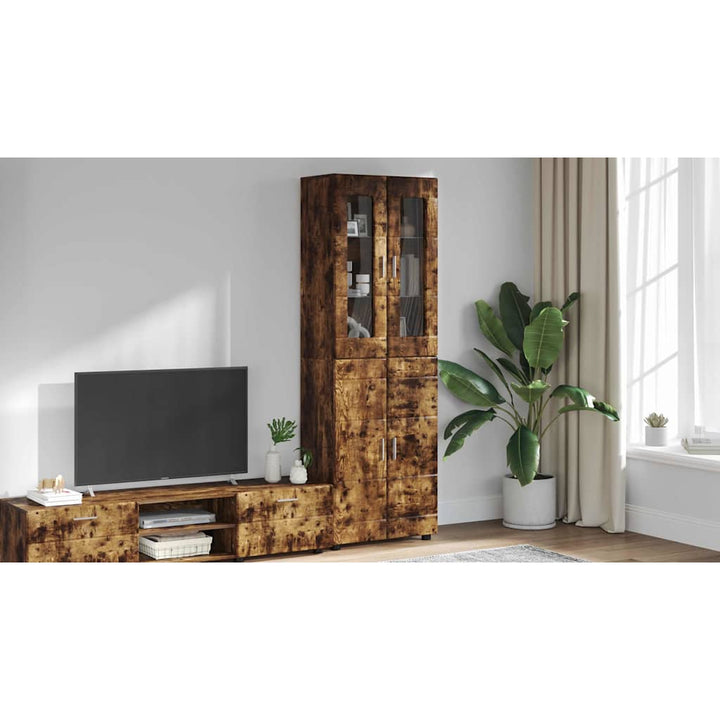 Highboard FLORIN Røget eg 60 x 35 x 182 cm Konstrueret træ