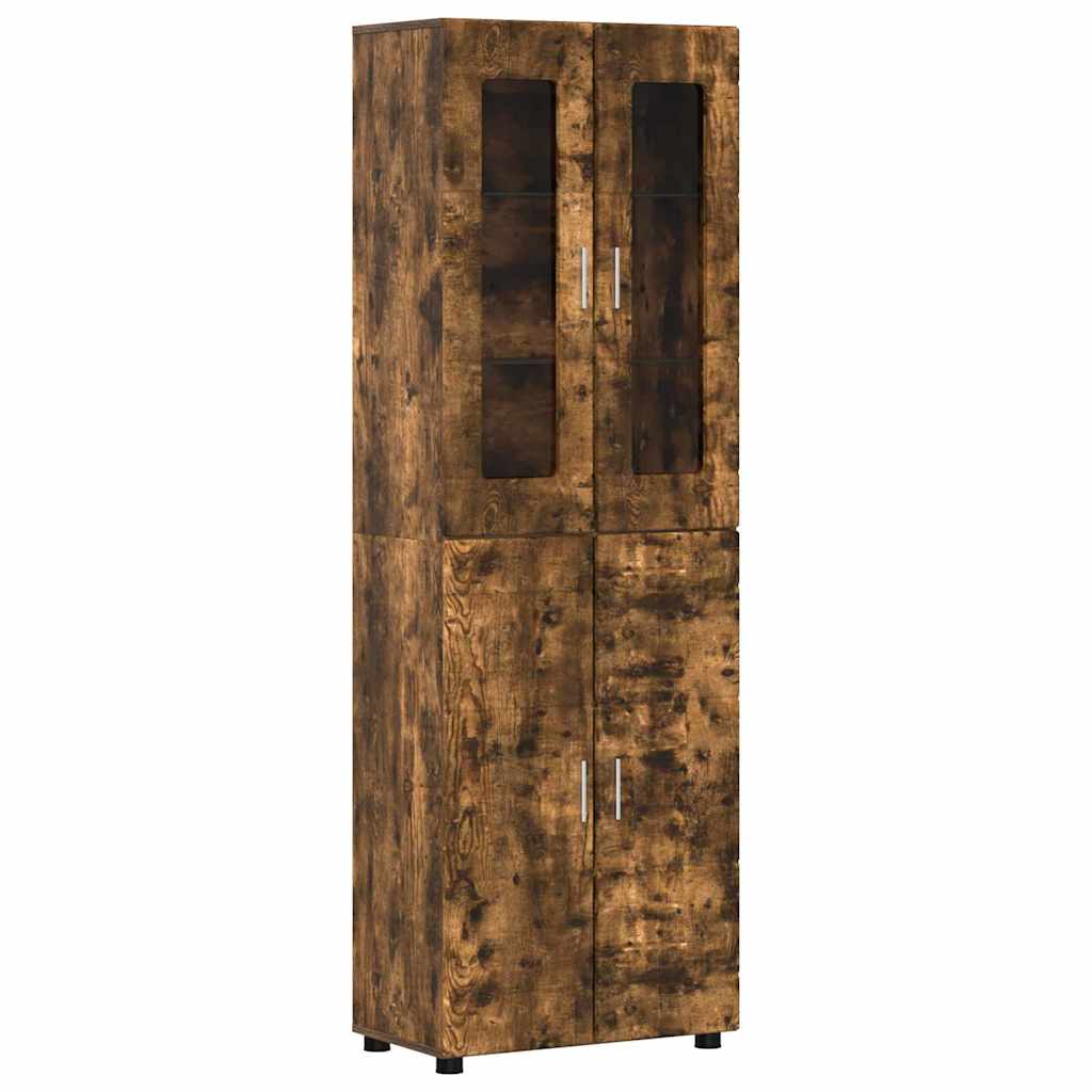 Highboard FLORIN 60 x 35 x 182 cm Røget eg Konstrueret træ