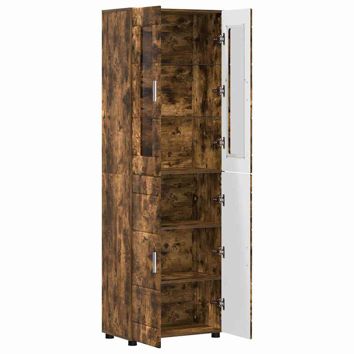 Highboard FLORIN 60 x 35 x 182 cm Røget eg Konstrueret træ