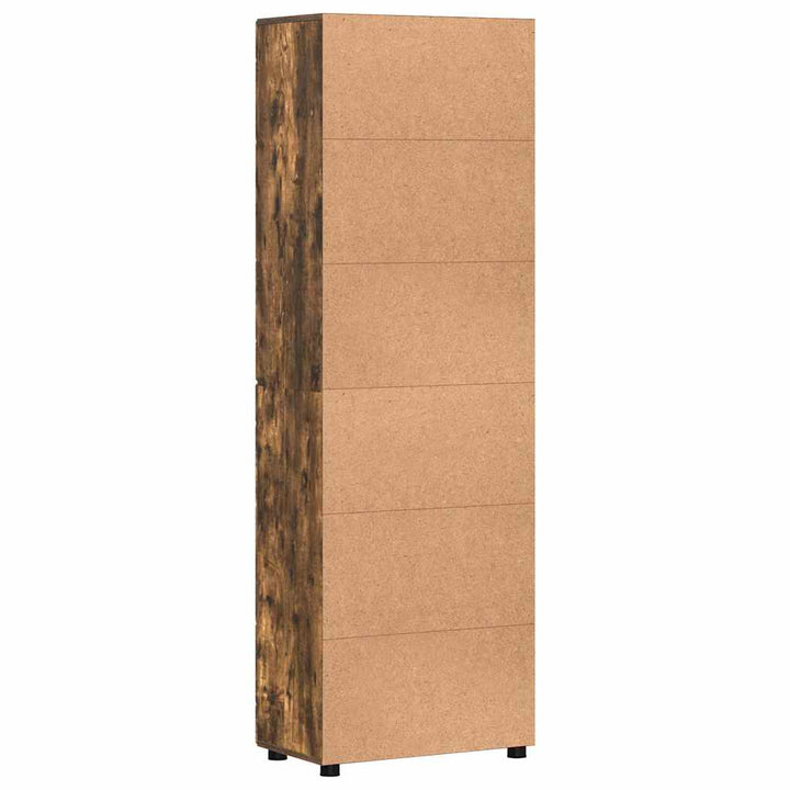 Highboard FLORIN 60 x 35 x 182 cm Røget eg Konstrueret træ