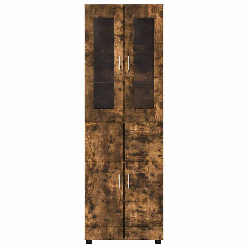 Highboard FLORIN 60 x 35 x 182 cm Røget eg Konstrueret træ