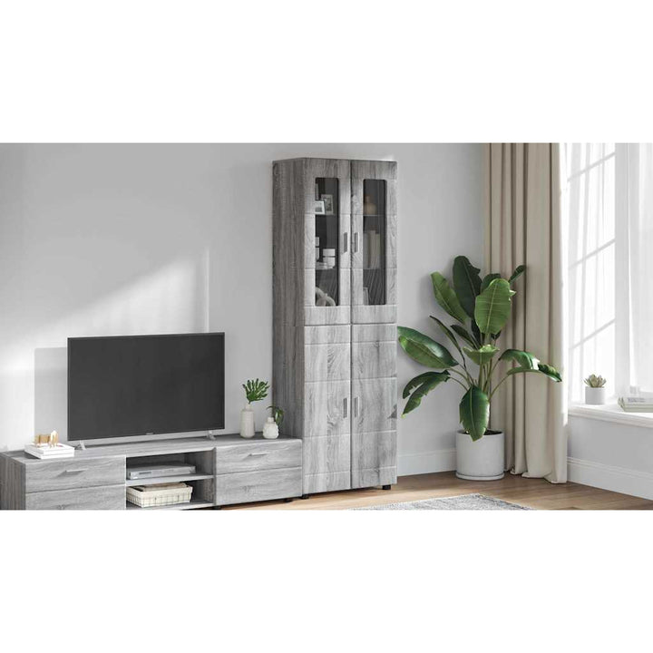 Highboard FLORIN Grå Sonoma 60 x 35 x 182 cm Konstrueret træ